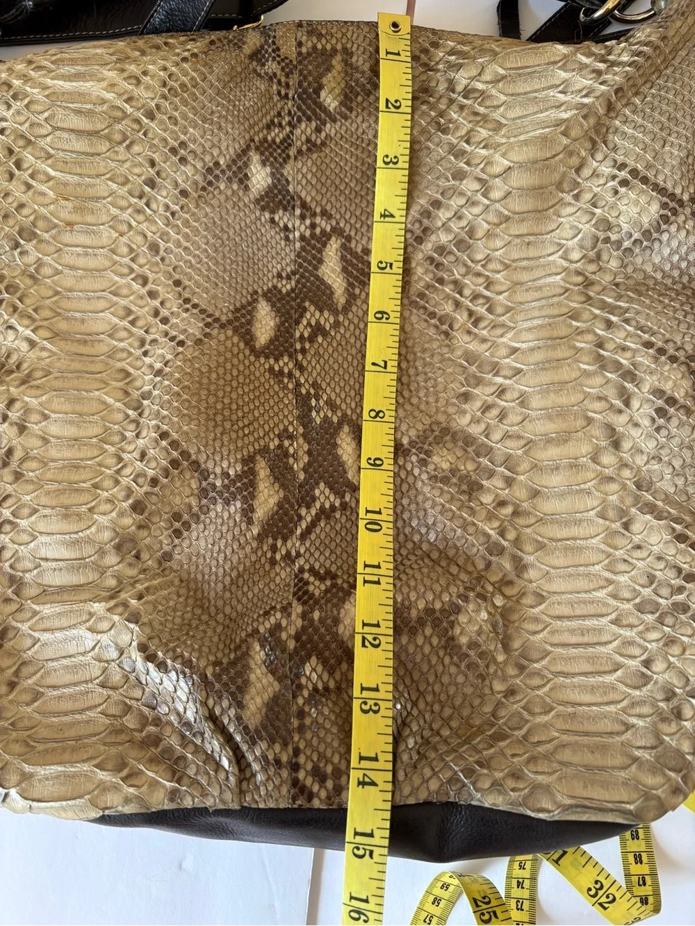 Gianni Notaro Genuine Python Leather Snake Tan Brown Purse Bag Y2K Baddie Career